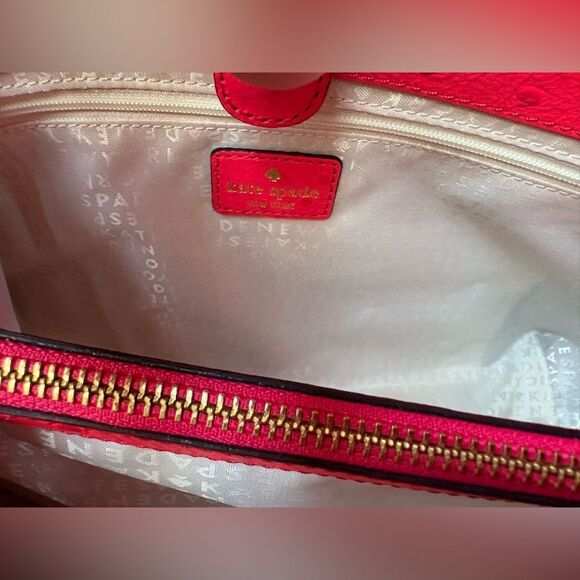 Kate Spade Bright Pink Ostrich Leather Satchel w/ Bow - NWT - Original Dust Bag - Picture 8 of 12